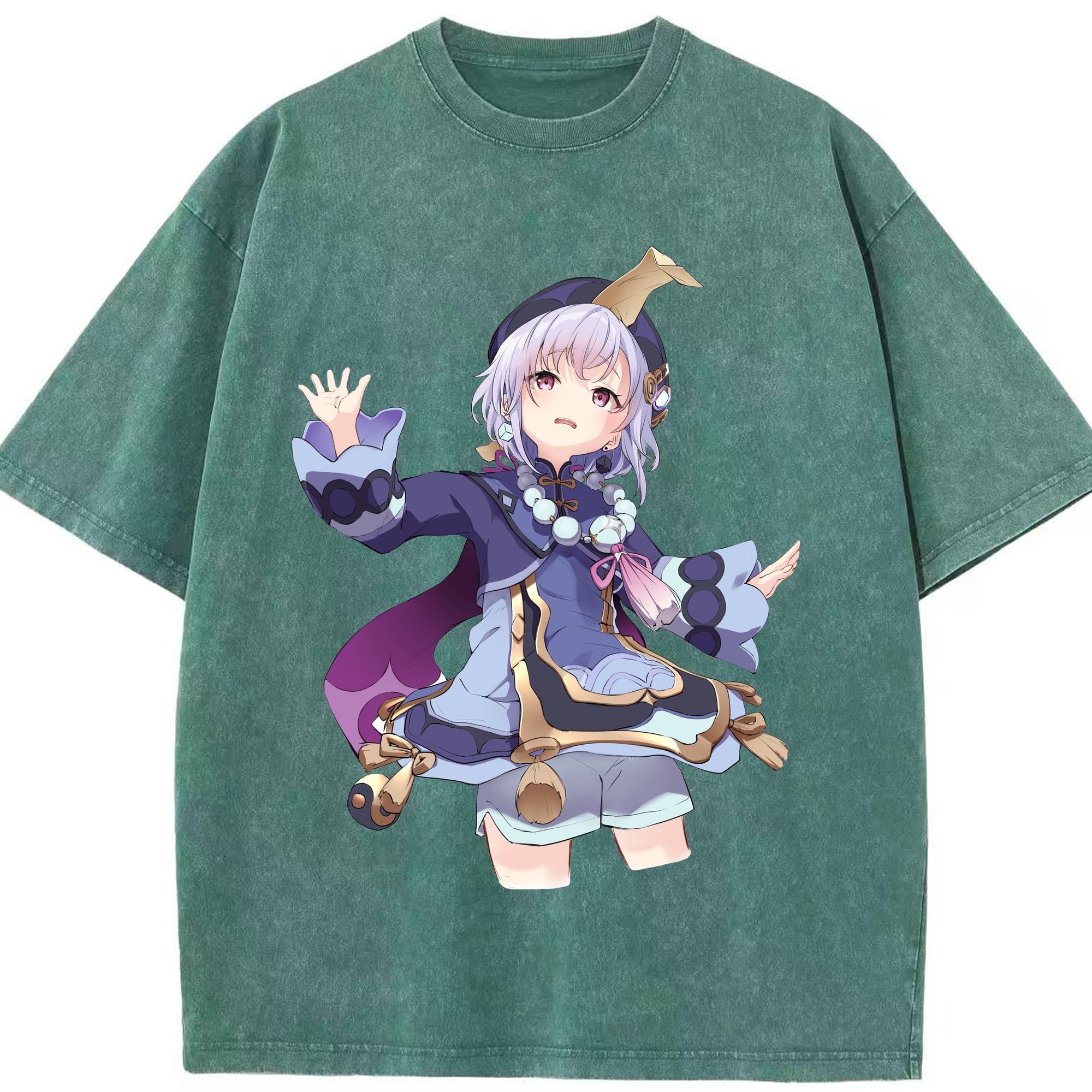 げんし神 七七 なな  genshin Nana 綿100% ヴィンテージ風 半袖Tシャツ（フロントプリント）